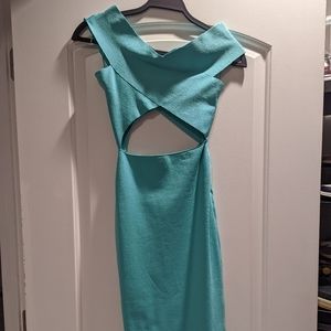 super down turquoise bandage dress